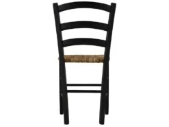 Lot De 2 Chaises PAYSANNE - Hêtre Massif & Paille De Riz - Teinte : Noir -Deco.fr Soldes Boutique chaise 284477