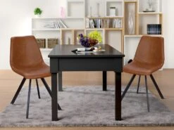 Lot De 6 Chaises LUBINE - Simili - Caramel -Deco.fr Soldes Boutique chaise 290979 1