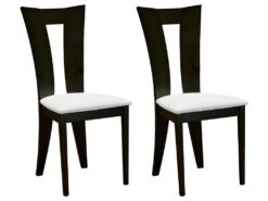 Lot De 2 Chaises TIFFANY - HĂȘtre Massif - Coloris : WengĂ© Et Blanc