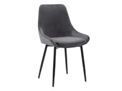 Lot De 2 Chaises - Velours Et Métal Noir - Anthracite - MASURIE -Deco.fr Soldes Boutique chaise 309081