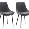 Lot De 2 Chaises - Velours Et Métal Noir - Anthracite - MASURIE -Deco.fr Soldes Boutique chaise 309089