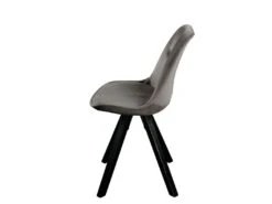 Lot De 2 Chaises Scandinaves ANEYA - Velours & Pieds Hévéa - Gris -Deco.fr Soldes Boutique chaise 310551