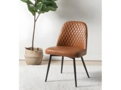 Lot De 2 Chaises JOPLIN - Simili & Métal - Marron -Deco.fr Soldes Boutique chaise 319339