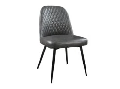Lot De 2 Chaises JOPLIN - Simili & Métal - Anthracite -Deco.fr Soldes Boutique chaise 319359