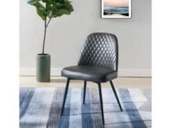 Lot De 6 Chaises JOPLIN - Simili & Métal - Anthracite -Deco.fr Soldes Boutique chaise 319383