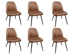 Lot De 6 Chaises JOPLIN - Simili & Métal - Marron -Deco.fr Soldes Boutique chaise 319395