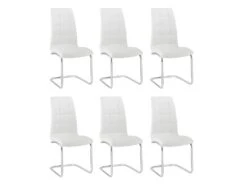 Lot De 6 Chaises NADYA - Simili - Blanc 21 Lot De 6 Chaises NADYA - Simili - Blanc -Deco.fr Soldes Boutique chaise 327839