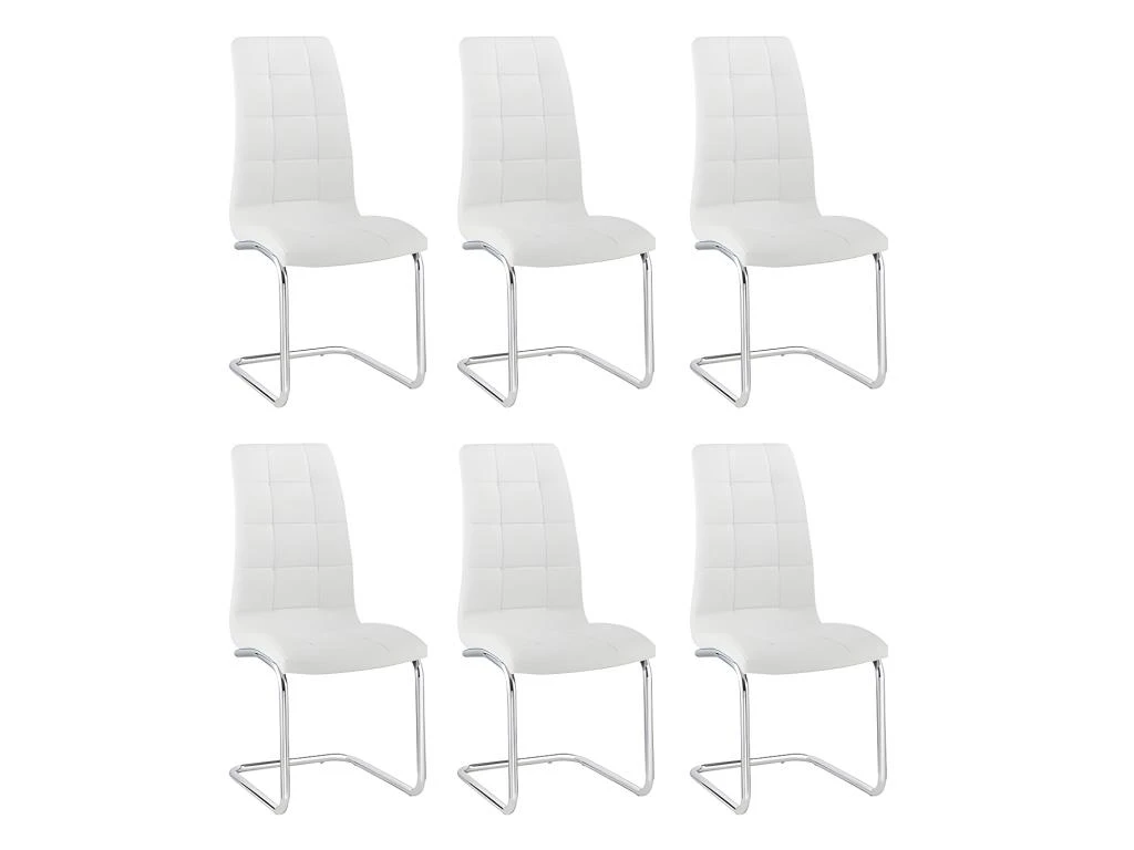 Lot De 6 Chaises NADYA - Simili - Blanc 11 Lot De 6 Chaises NADYA - Simili - Blanc – Image 11