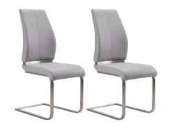Lot De 2 Chaises SALMA - Simili - Gris