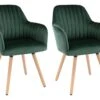 Lot De 2 Chaises Avec Accoudoirs - Velours Et Métal Effet Bois - Vert Foncé - ELEANA 8 Lot De 2 Chaises Avec Accoudoirs - Velours Et Métal Effet Bois - Vert Foncé - ELEANA -Deco.fr Soldes Boutique chaise 3299517