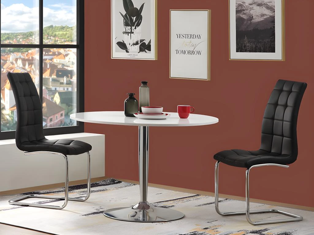 Lot De 6 Chaises NADYA - Simili - Noir 8 Lot De 6 Chaises NADYA - Simili - Noir – Image 8