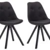 Lot De 2 Chaises Scandinaves ANEYA - Tissu & Pieds Hévéa - Noir -Deco.fr Soldes Boutique chaise 364763