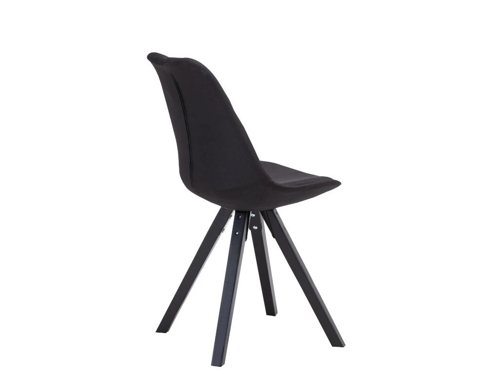 Lot De 6 Chaises Scandinaves ANEYA - Tissu & Pieds Hévéa - Noir 6 Lot De 6 Chaises Scandinaves ANEYA - Tissu & Pieds Hévéa - Noir – Image 6