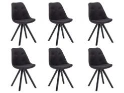 Lot De 6 Chaises Scandinaves ANEYA - Tissu & Pieds Hévéa - Noir 9 Lot De 6 Chaises Scandinaves ANEYA - Tissu & Pieds Hévéa - Noir -Deco.fr Soldes Boutique chaise 364783