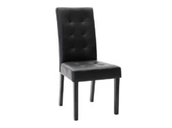 Lot De 6 Chaises VILLOSA - Simili Noir & Pieds Bois Noir -Deco.fr Soldes Boutique chaise 385531