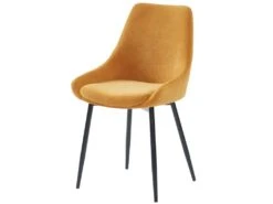 Lot De 6 Chaises MASURIE - Tissu - Jaune -Deco.fr Soldes Boutique chaise 387315