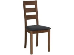 Lot De 2 Chaises ALCINO - Hêtre Et Tissu - Coloris : Noyer Et Anthracite -Deco.fr Soldes Boutique chaise 388265