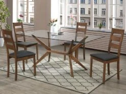 Lot De 2 Chaises ALCINO - Hêtre Et Tissu - Coloris : Noyer Et Anthracite -Deco.fr Soldes Boutique chaise 388271