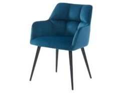 Lot De 2 Chaises Avec Accoudoirs - Velours Et Métal - Bleu - PEGA De Pascal MORABITO 8 Lot De 2 Chaises Avec Accoudoirs - Velours Et Métal - Bleu - PEGA De Pascal MORABITO -Deco.fr Soldes Boutique chaise 389613