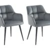 Lot De 2 Chaises Avec Accoudoirs - Velours Et Métal - Gris - PEGA De Pascal MORABITO 10 Lot De 2 Chaises Avec Accoudoirs - Velours Et Métal - Gris - PEGA De Pascal MORABITO -Deco.fr Soldes Boutique chaise 389633