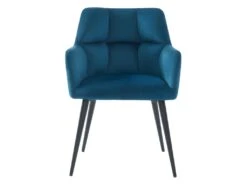 Lot De 6 Chaises Avec Accoudoirs - Velours Et Métal - Bleu - PEGA 12 Lot De 6 Chaises Avec Accoudoirs - Velours Et Métal - Bleu - PEGA -Deco.fr Soldes Boutique chaise 393425