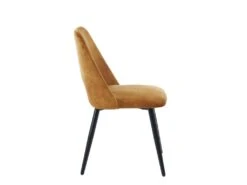 Lot De 2 Chaises LIDA - Tissu Effet Velours Et Métal - Jaune Moutarde 12 Lot De 2 Chaises LIDA - Tissu Effet Velours Et Métal - Jaune Moutarde -Deco.fr Soldes Boutique chaise 394725