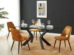 Lot De 2 Chaises LIDA - Tissu Effet Velours Et Métal - Jaune Moutarde 9 Lot De 2 Chaises LIDA - Tissu Effet Velours Et Métal - Jaune Moutarde -Deco.fr Soldes Boutique chaise 394731