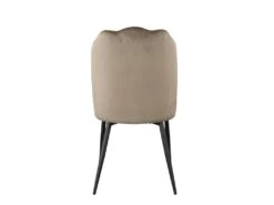 Lot De 2 Chaises ROSARIO - Effet Velours Et Métal Noir - Taupe -Deco.fr Soldes Boutique chaise 397637