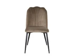 Lot De 2 Chaises ROSARIO - Effet Velours Et Métal Noir - Taupe -Deco.fr Soldes Boutique chaise 397639