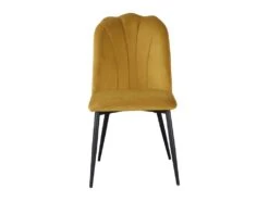 Lot De 6 Chaises ROSARIO - Effet Velours Et Métal Noir - Jaune -Deco.fr Soldes Boutique chaise 397825