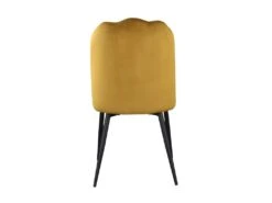 Lot De 6 Chaises ROSARIO - Effet Velours Et Métal Noir - Jaune -Deco.fr Soldes Boutique chaise 397829