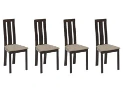 Lot De 4 Chaises DOMINGO - Hêtre Massif Wengé -Deco.fr Soldes Boutique chaise 399729