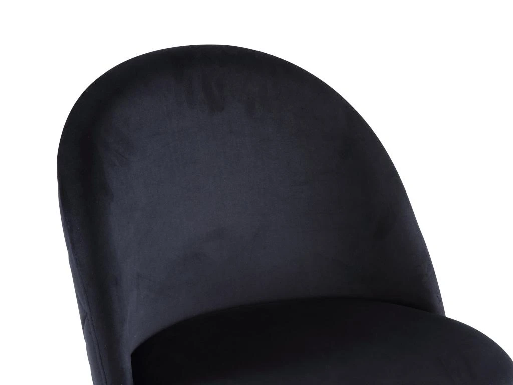Lot De 2 Chaises - Velours Et Métal Doré - Noir - MELBOURNE 9 Lot De 2 Chaises - Velours Et Métal Doré - Noir - MELBOURNE – Image 9