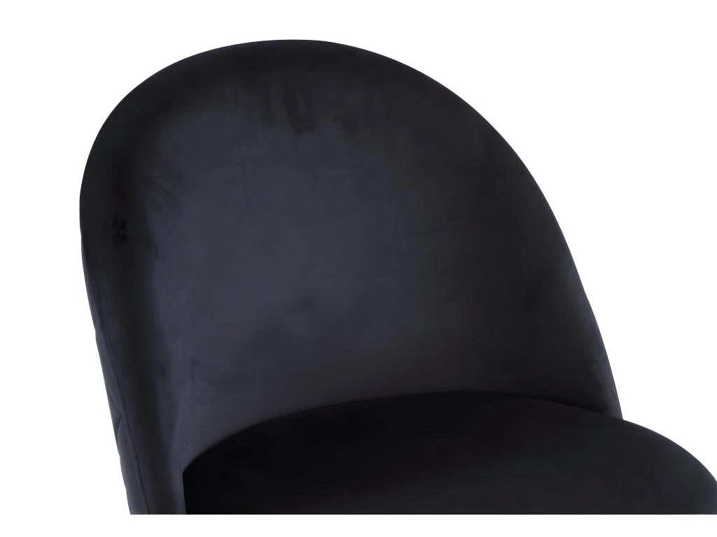 Lot De 6 Chaises - Velours Et Métal Doré - Noir - MELBOURNE 7 Lot De 6 Chaises - Velours Et Métal Doré - Noir - MELBOURNE – Image 7