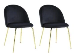 Lot De 2 Chaises - Velours Et Métal Doré - Noir - MELBOURNE 12 Lot De 2 Chaises - Velours Et Métal Doré - Noir - MELBOURNE -Deco.fr Soldes Boutique chaise 404405