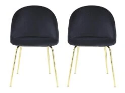 Lot De 2 Chaises - Velours Et Métal Doré - Noir - MELBOURNE 11 Lot De 2 Chaises - Velours Et Métal Doré - Noir - MELBOURNE -Deco.fr Soldes Boutique chaise 404407