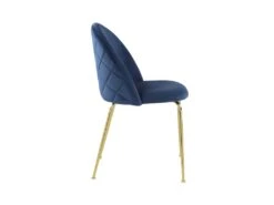 Lot De 2 Chaises - Velours Et Métal Doré - Bleu - MELBOURNE -Deco.fr Soldes Boutique chaise 404425