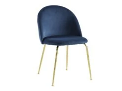 Lot De 6 Chaises - Velours Et Métal Doré - Bleu - MELBOURNE -Deco.fr Soldes Boutique chaise 404433