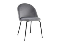 Lot De 6 Chaises - Velours Et Métal Noir Mat - Gris - MELBOURNE -Deco.fr Soldes Boutique chaise 406625