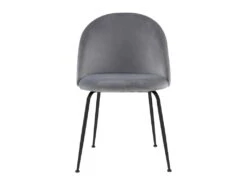 Lot De 6 Chaises - Velours Et Métal Noir Mat - Gris - MELBOURNE -Deco.fr Soldes Boutique chaise 407377