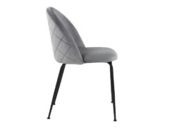 Lot De 6 Chaises - Velours Et Métal Noir Mat - Gris - MELBOURNE -Deco.fr Soldes Boutique chaise 407379
