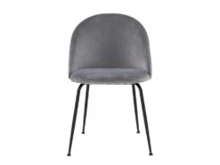 Lot De 2 Chaises - Velours Et Métal Noir Mat - Gris - MELBOURNE -Deco.fr Soldes Boutique chaise 407397