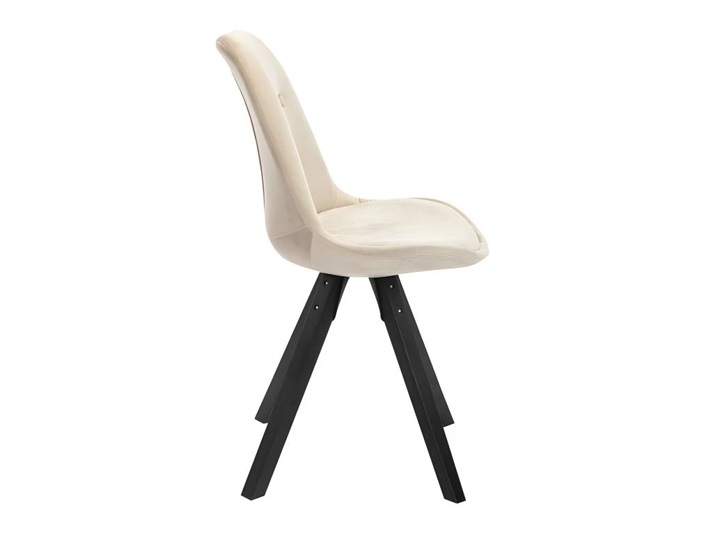 Lot De 2 Chaises Scandinaves ANEYA - Velours & Pieds Hévéa - Beige 4 Lot De 2 Chaises Scandinaves ANEYA - Velours & Pieds Hévéa - Beige – Image 4