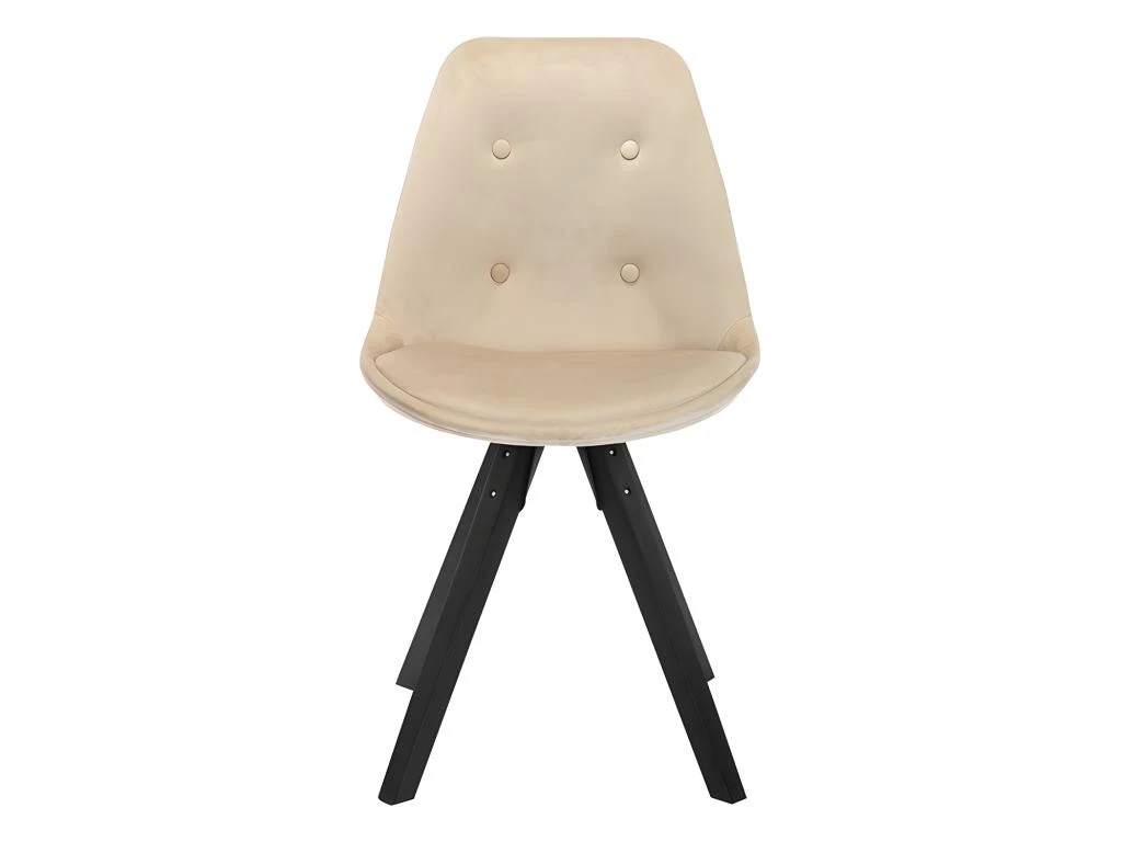 Lot De 6 Chaises Scandinaves ANEYA - Velours & Pieds Hévéa - Beige 3 Lot De 6 Chaises Scandinaves ANEYA - Velours & Pieds Hévéa - Beige – Image 3