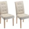 Lot De 2 Chaises VILLOSA - Tissu & Pieds Bois - Coloris : Beige -Deco.fr Soldes Boutique chaise 426907