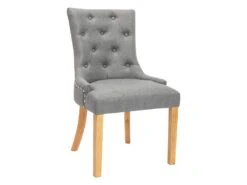 Lot De 2 Chaises JOLIA - Tissu Et Pieds Bois - Gris -Deco.fr Soldes Boutique chaise 427079