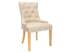 Lot De 2 Chaises JOLIA - Tissu Et Pieds Bois - Beige -Deco.fr Soldes Boutique chaise 427085