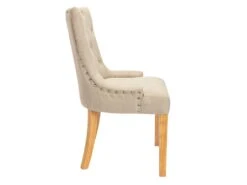 Lot De 2 Chaises JOLIA - Tissu Et Pieds Bois - Beige -Deco.fr Soldes Boutique chaise 427087