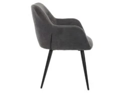 Lot De 6 Chaises - Avec Accoudoirs - Tissu Et Métal - Gris - HEKA 15 Lot De 6 Chaises - Avec Accoudoirs - Tissu Et Métal - Gris - HEKA -Deco.fr Soldes Boutique chaise 431211