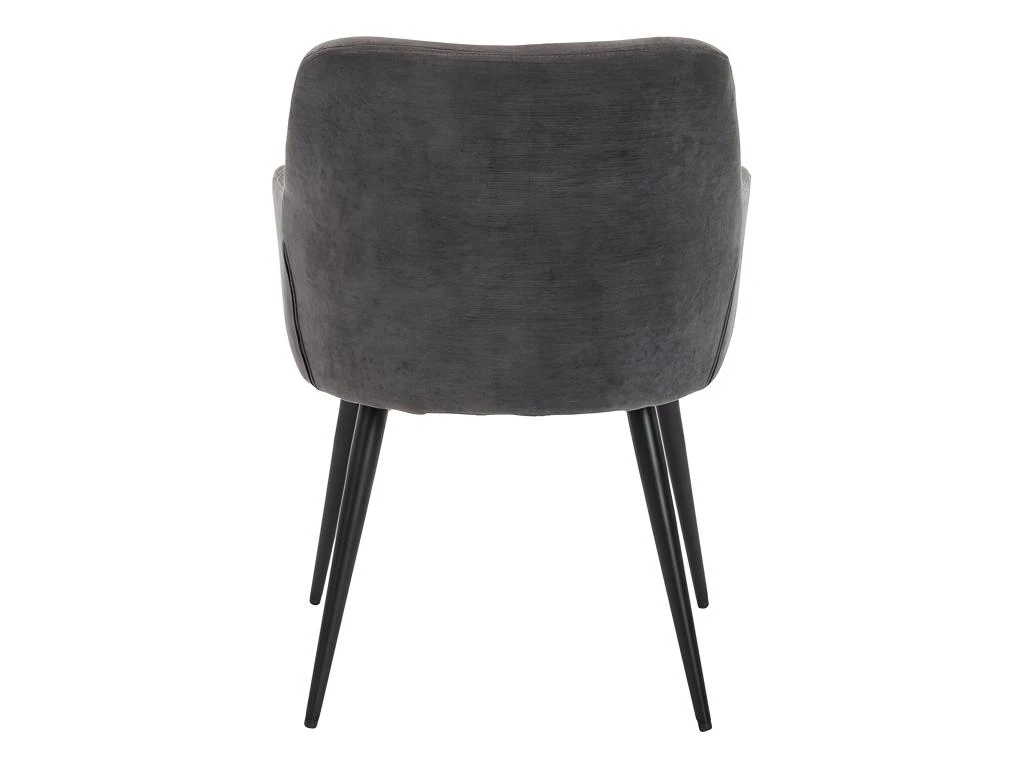 Lot De 6 Chaises - Avec Accoudoirs - Tissu Et Métal - Gris - HEKA 8 Lot De 6 Chaises - Avec Accoudoirs - Tissu Et Métal - Gris - HEKA – Image 8